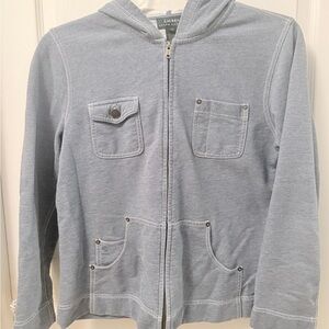 Ralph Lauren Light Blue Hooded Sz M Jacket - looks denim!  EUC • Like new! FJ
